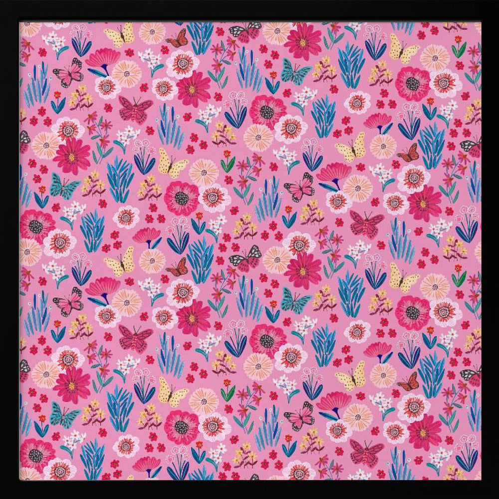 Butterflies & flowers Poster